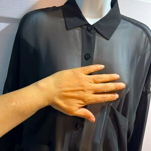 Rachel Roy black sheer shirt/tunic. (inner top not included)